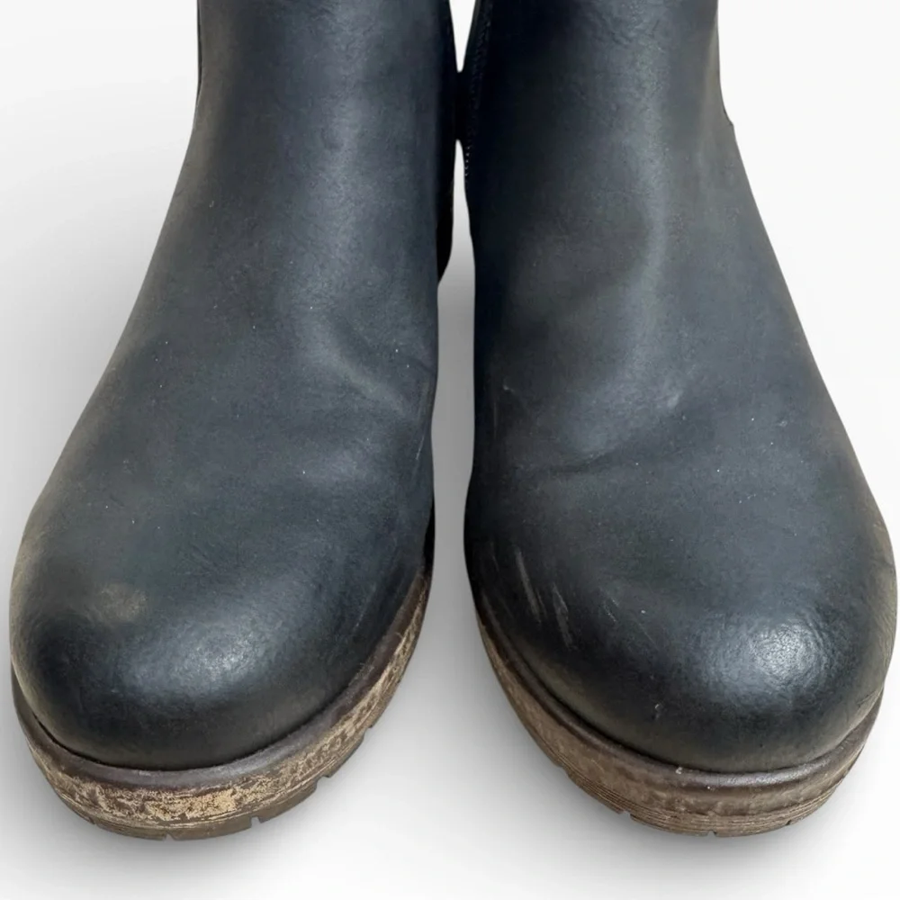 Crown Vintage Blondey Chelsea Zipped Ankle Boots Black Womens US Size 7